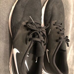 Nike Black Running Shoes with White Swoosh